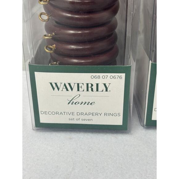 Lot of 2 Waverly Home Small Decorative Drapery Curtain Ring Set of 14 Brown - Picture 2 of 4